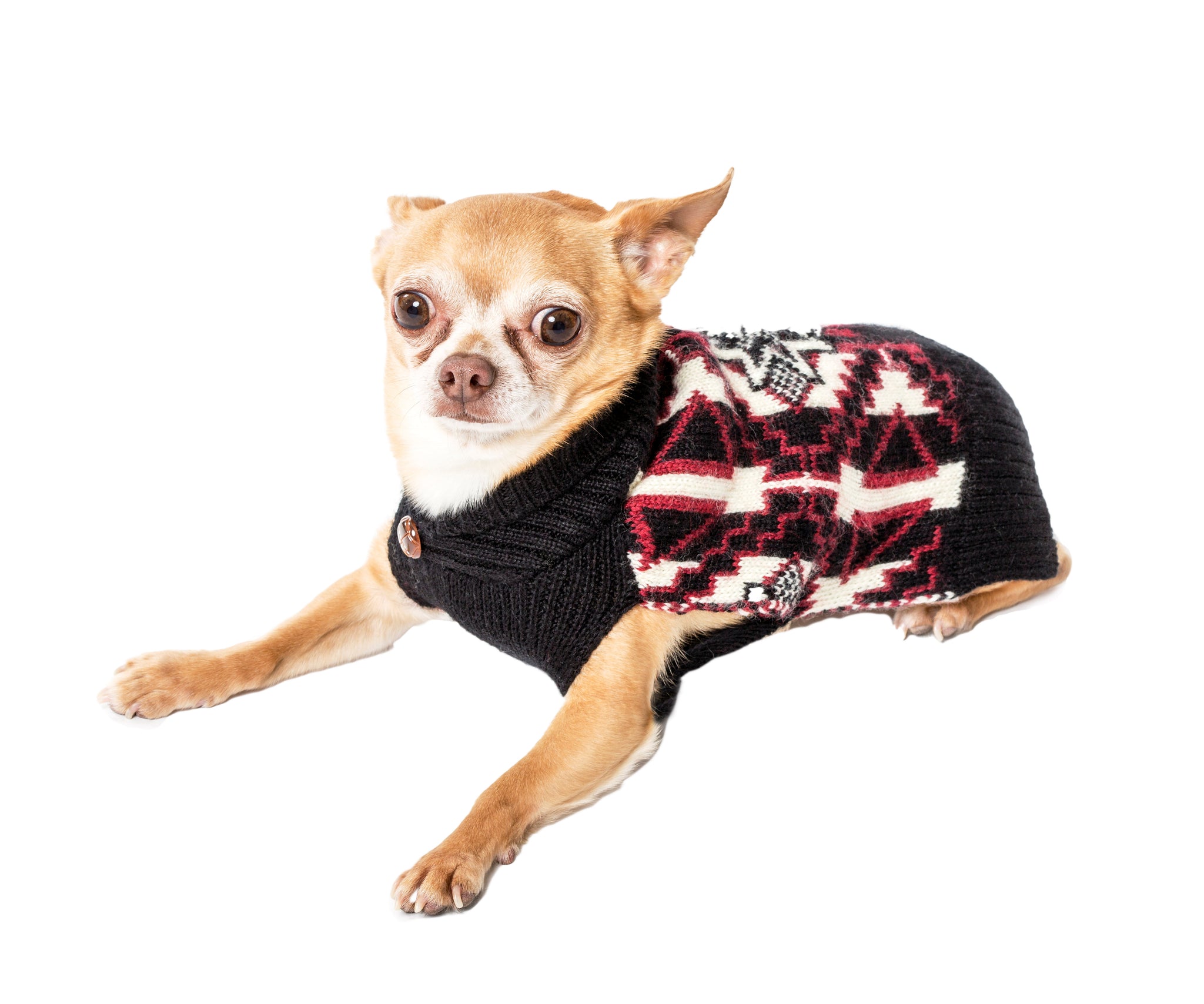 Wool Dog Sweater - Navajo, Black & Red