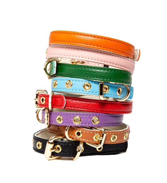 Canine Styles Soft Leather Collar - 10 Colors