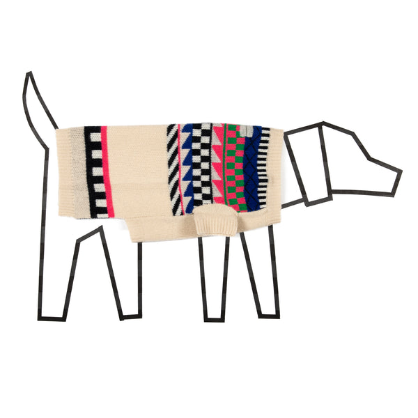 Fairisle White Sweater | Dog Sweater