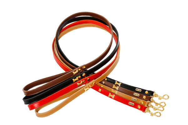 "H" Dog Leads - Leather Lead - 10 Color Options