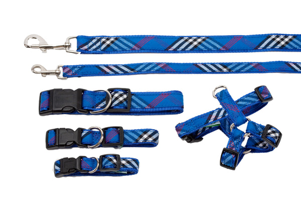 Plaid Signature Collection - Dog Collars, Harnesses & Leads - Blue Plaid