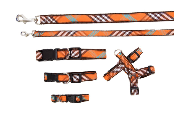 Plaid Signature Collection - Collars, Harnesses & Leads - Orange Plaid