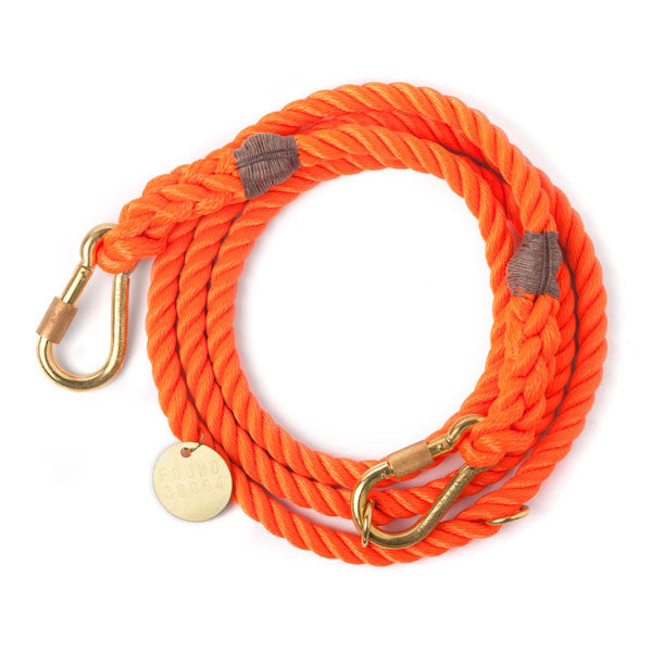 Rope Lead - Dog Lead - Blue & Orange Adjustable Rope