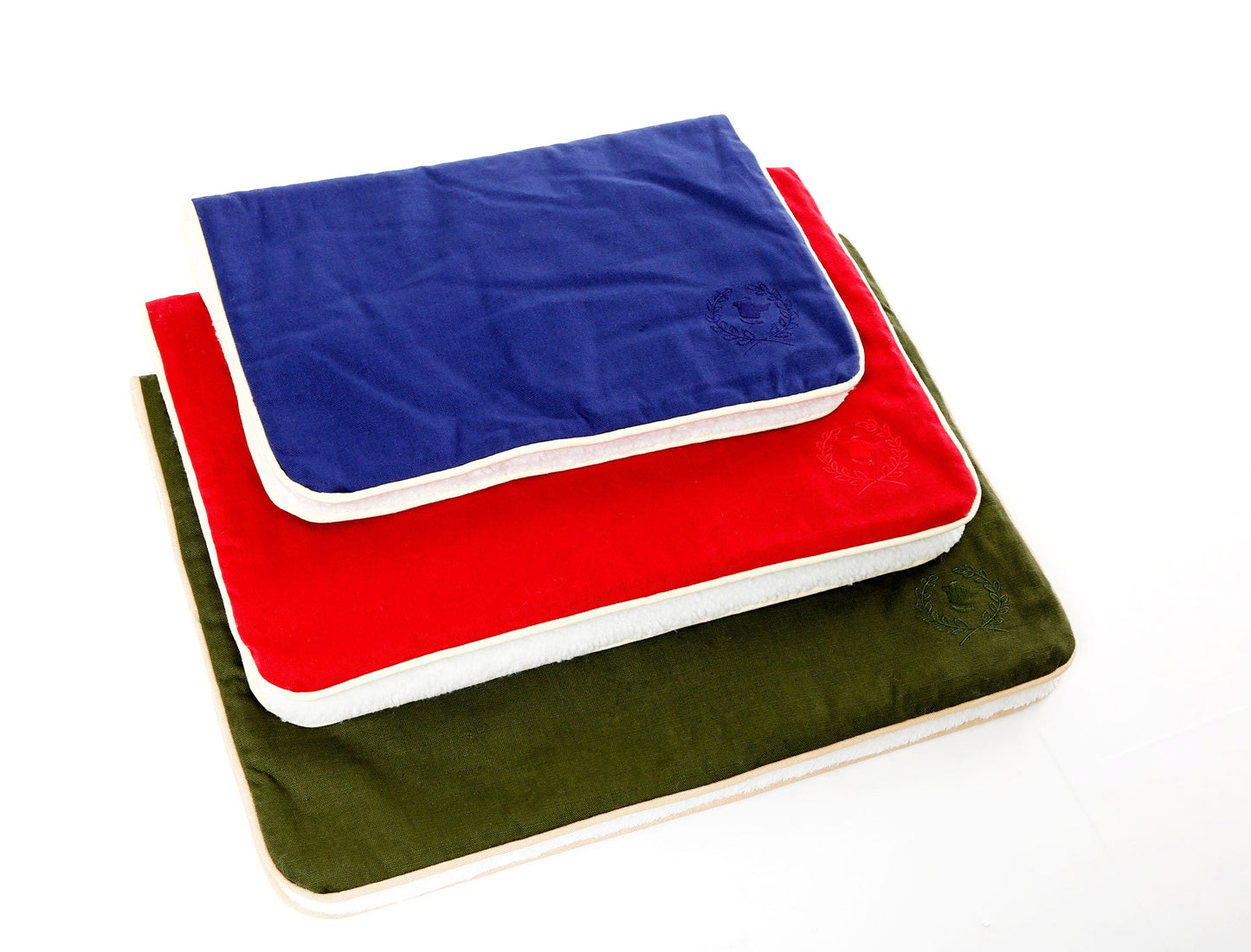 Canine Styles - Crate Mat - Solid Colored w/Off White Piping Cotton Canvas - Dog Bed, 5 Colors