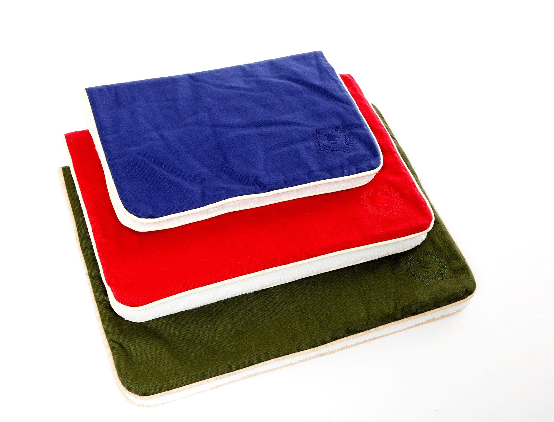 Canine Styles - Crate Mat - Solid Colored w/Off White Piping Cotton Canvas - Dog Bed, 5 Colors
