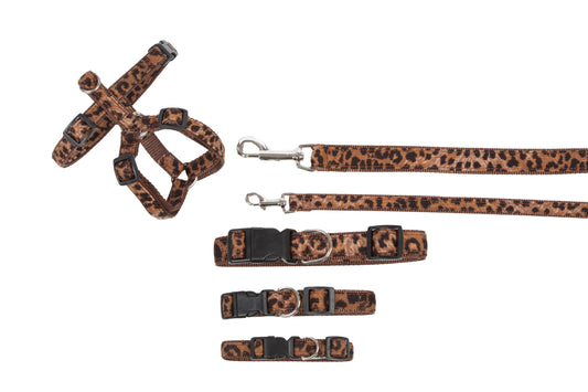 CS Designer Collection - Dog Collars, Harnesses & Leads - Leopard Cotton