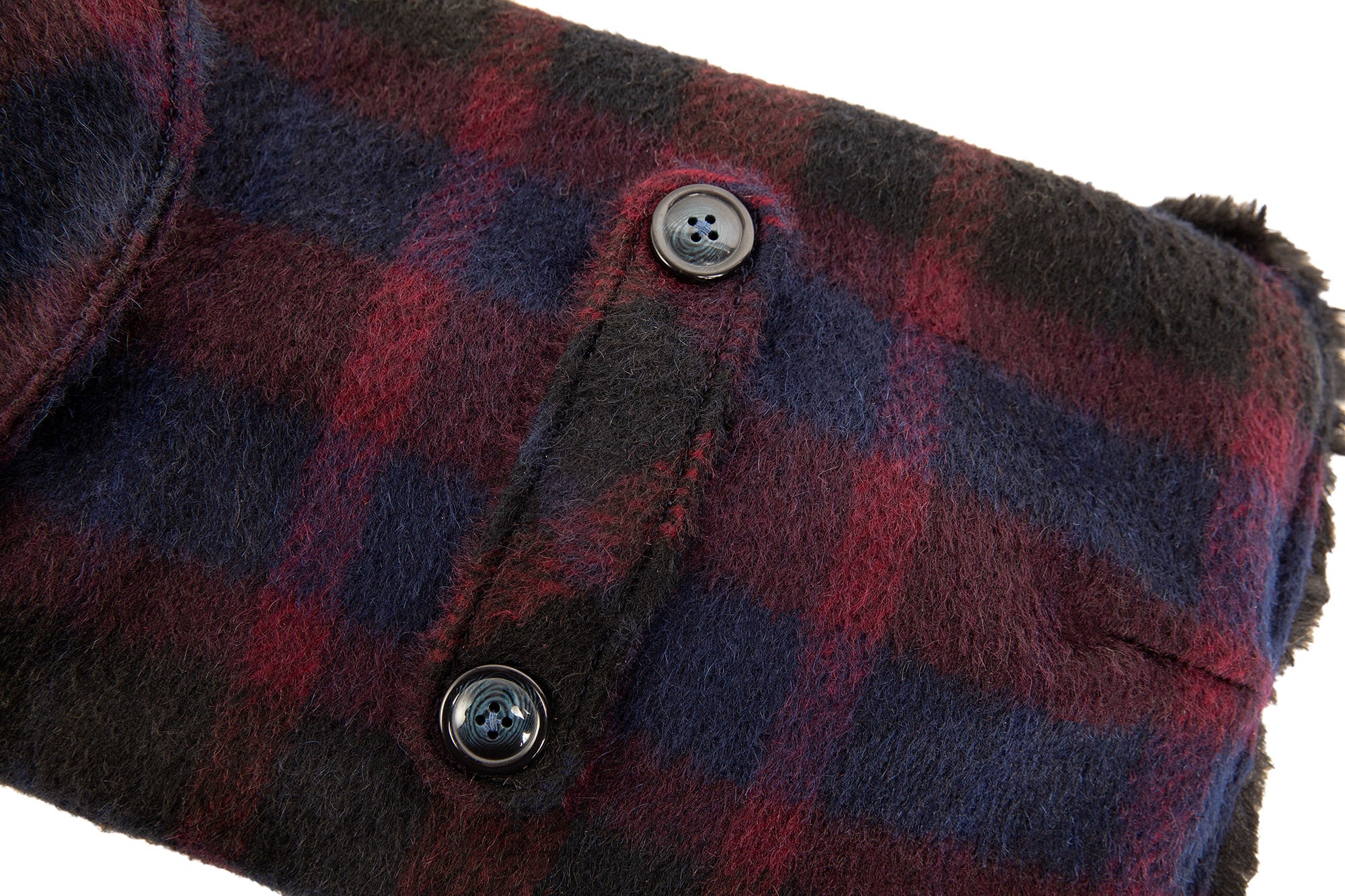 Couture Wool Dog Coat - Navy & Burgundy