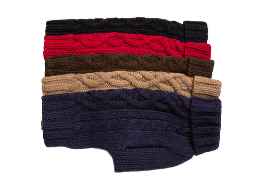 Nantucket - Hand Knitted - Wool Dog Sweater - 5 Color Options