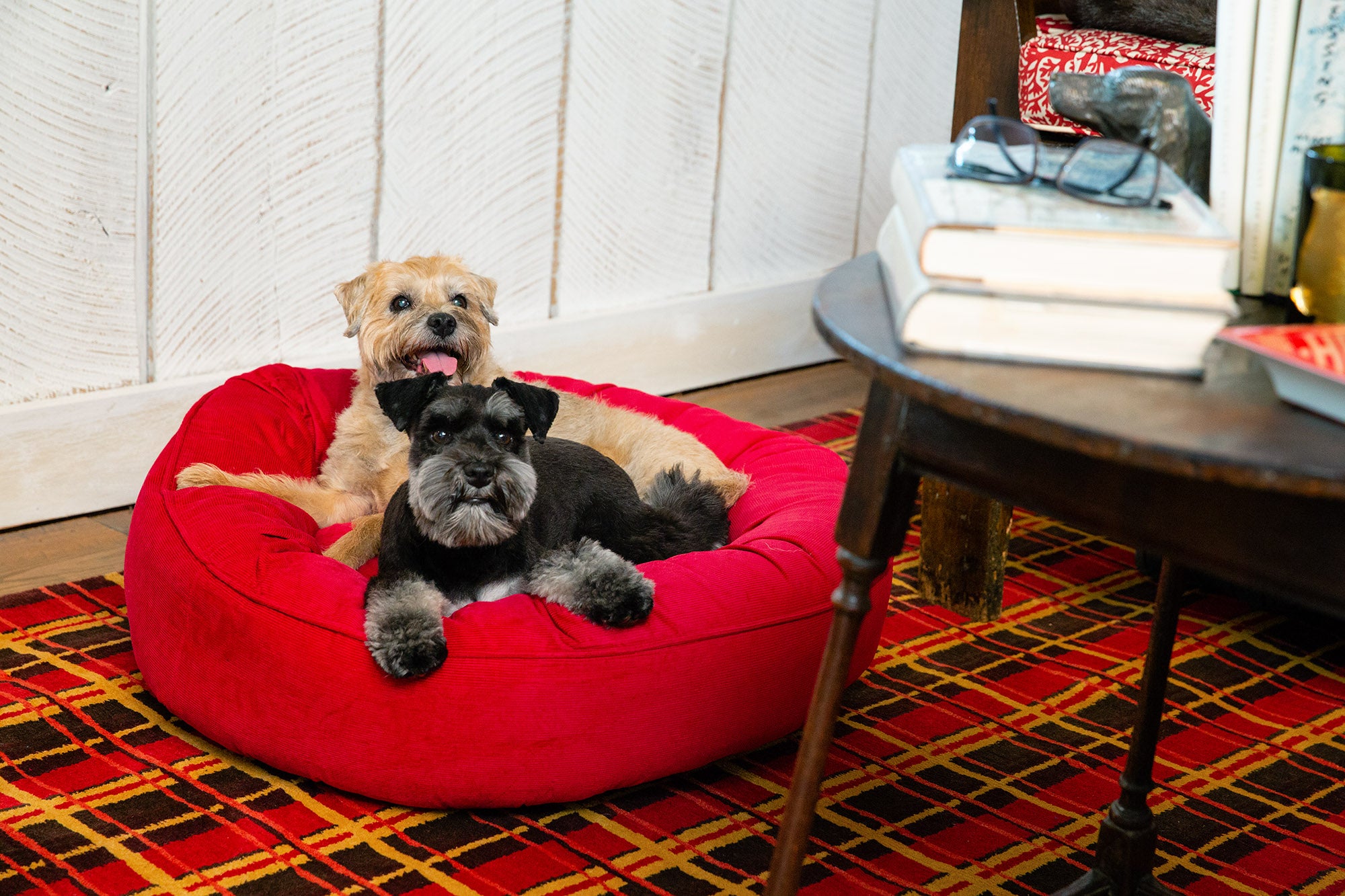 Canine Styles - Corduroy Gray - Corduroy Red - Dog Bed