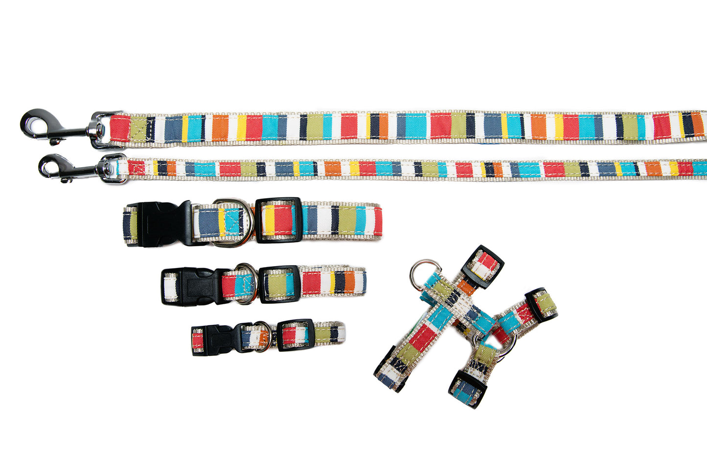 CS Designer Collection - Collar, Harness, & Lead - Reef Stripe