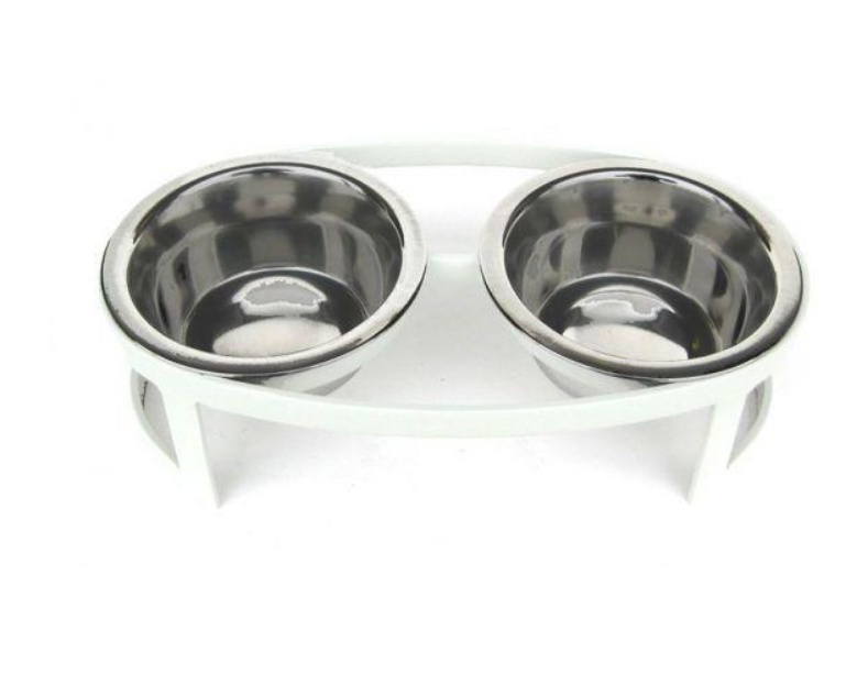 Oval Tiny Double Diners -  Dog/Cat Feeder - Dog Bowl - 2 Color Options