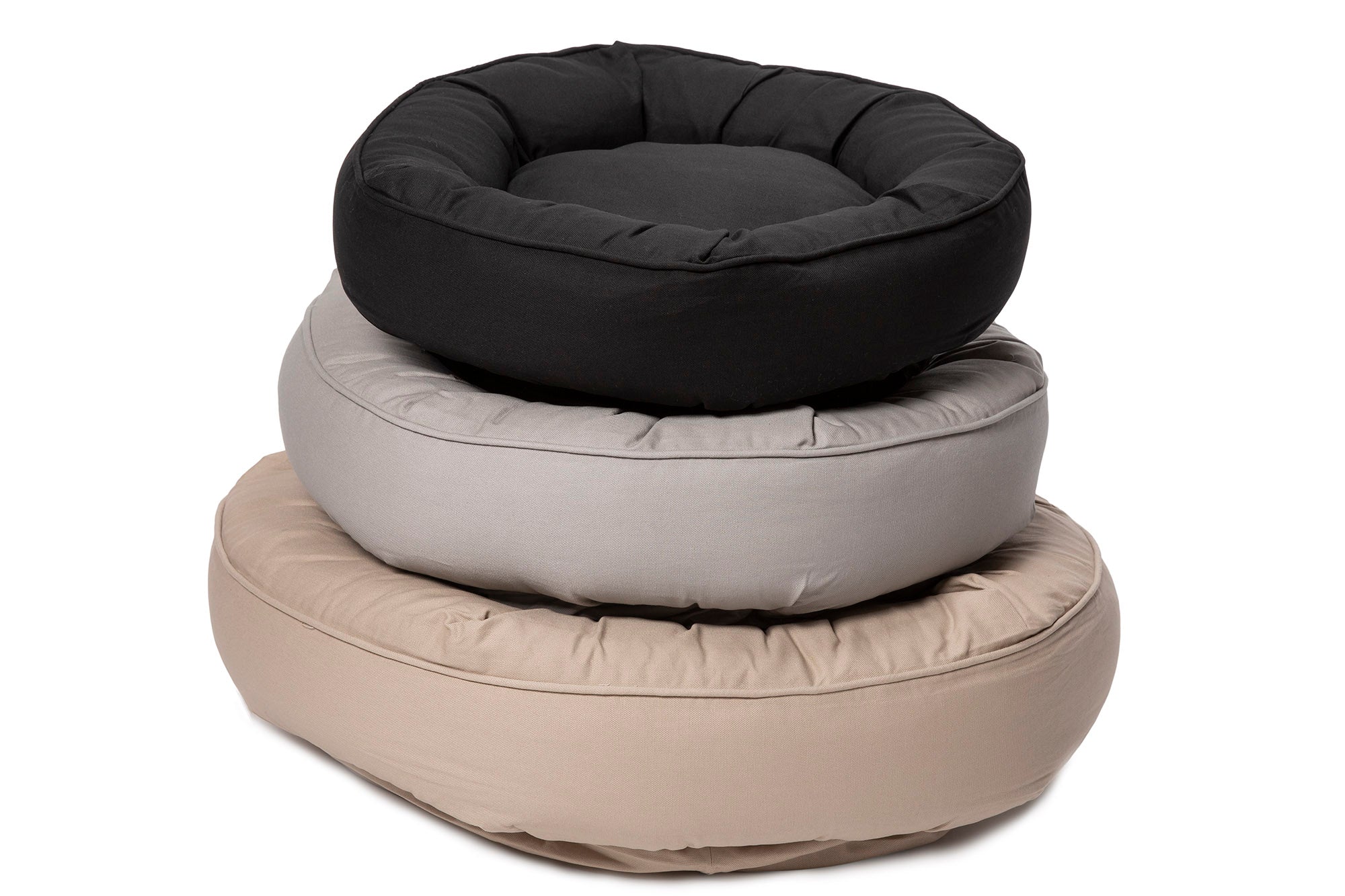 Canine Styles - Cotton Canvas - Monochromatic Nesting with self colored piping - Black Gray Tan