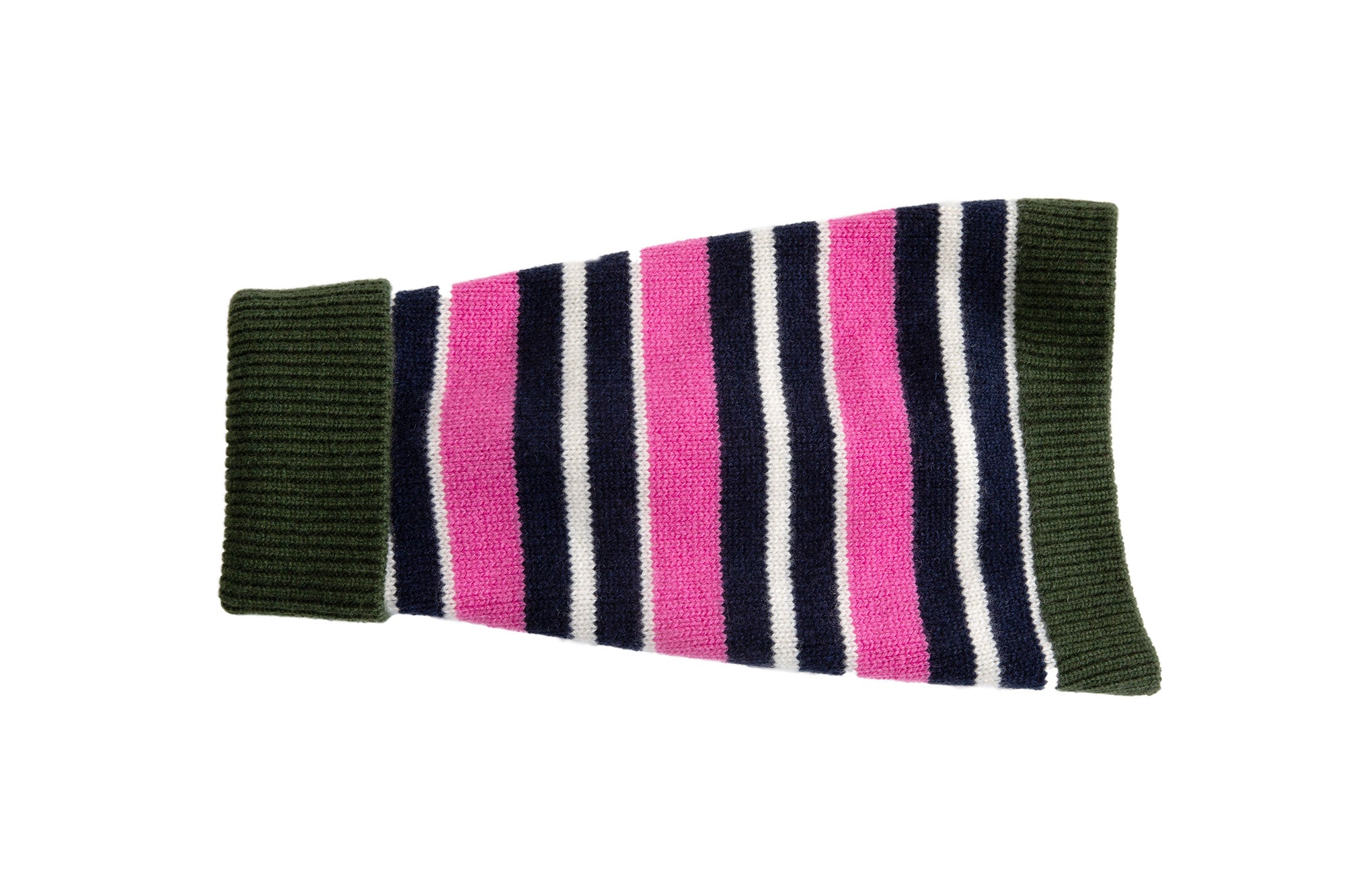 Cashmere Pink, Navy & Green Stripe