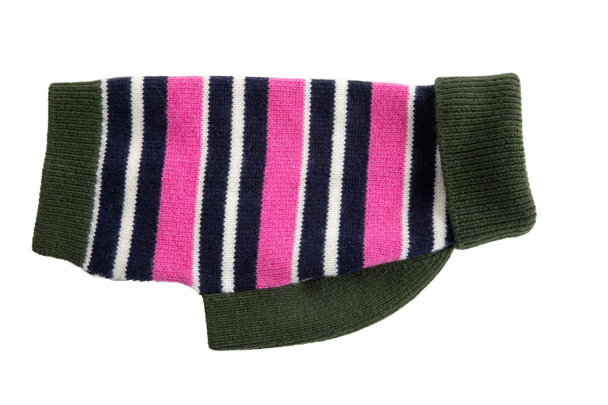 Cashmere Pink, Navy & Green Stripe