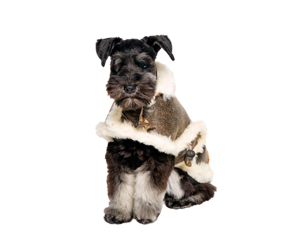 Genuine Brown Shearling Dog Coat