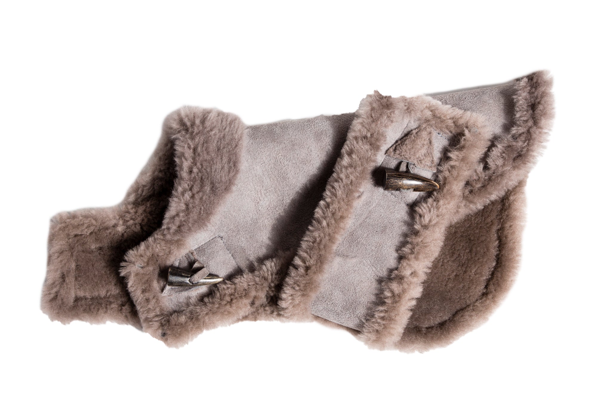 Genuine Shearling Grey Dog Coat