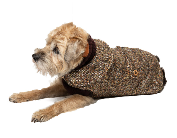 Couture Wool - Dog Coat - Brown Wool Tweed