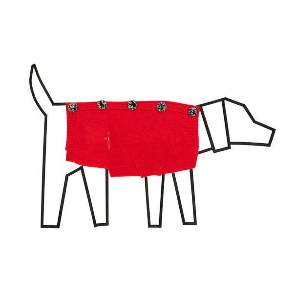 Pom Pom Cardigan - Red Dog Sweater