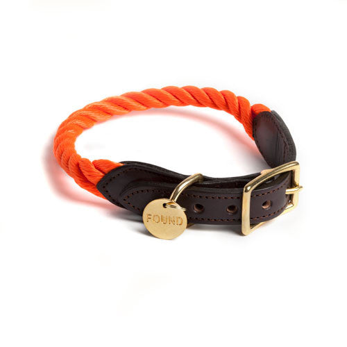 Rope Collar - Dog Collar - Blue, Natural, Orange Rope Collars
